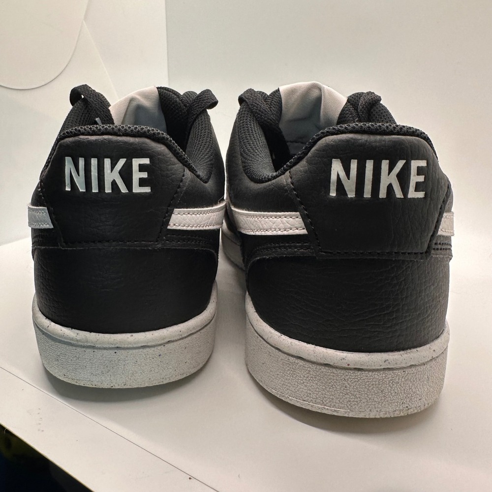 Nike Court Vision Low Sneakers Black White Leather Athletic Sneaker Shoes 10.5 - Picture 6 of 12